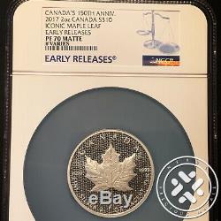 2017 Canada S$10 2 Oz 150th Anniversary Silver Iconic Maple Leaf NGC PF70 ER