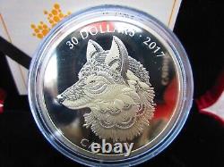 2017 GREY WOLF Zentangle Art 2oz Silver Proof Coin $30 Canada RCM