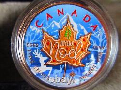 2017? JOYEAUX NOEL? Merry Christmas Rose Gold & Colorized 1oz Silver Maple $5