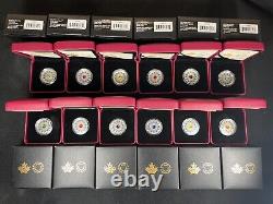 2017 Royal Canadian Mint Zodiac Series $3 Coins Complete Set