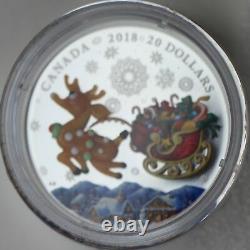 2018 $20 Holiday Reindeer 1 oz. Pure Silver Coin, Murano Glass Element, Buy Now