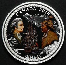2018 Canada $1 Fine Silver Proof Dollar Captain Cook #20293