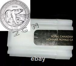 2018 Canada $2 Polar Bear 1/2 oz. 9999 Silver Coin. Sealed RCM Roll of 20 coins