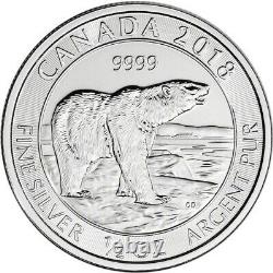 2018 Canada Polar Bear 1/2 oz Silver $2 Canadian Coin roll/tube of 20 Coins