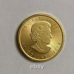 2018 Canadian Maple Leaf 1 Oz. 9999 Fine Gold $50 Dollar Coin