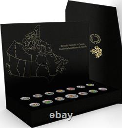 2018 Heraldic Emblems Canada 14Coin SilverProof Set CoatArm ProvincesTerritories
