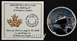 2018 Sinking of SS Princess Sophia Canada $20 Fine Silver Proof #19861
