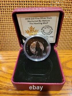 2018 The Howling Wolf 1 oz 99.99 Fine Silver Coin Royal Canadian Mint