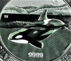 2019 2 oz. 999 Silver ORCA Canadian BU coin in direct fit Capsule