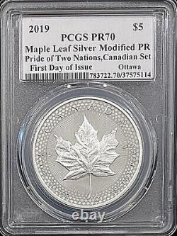 2019 2019-W U. S. /CANADA $1 $5 PRIDE OF TWO NATIONS CANADA Set PCGS PR70 FDOI