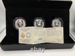 2019-2020 WOLF BEAR LYNX Multifaceted Animal Heads $25 Silver Coin Set 3oz