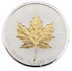 2019 3 oz Canada $50 Silver Gold Maple Leaf 40th Anniversary Incuse-Gilt