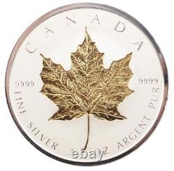 2019 3 oz Canada $50 Silver Gold Maple Leaf 40th Anniversary Incuse-Gilt