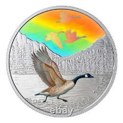 2019 $30 Majestic Birds in Motion Canada Geese Pure Silver Coin