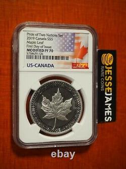 2019 $5 Modified Proof Silver Maple Leaf Ngc Pf70 Fdi From Pride Of Nations Set