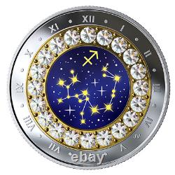 2019 CANADA SAGITTARIUS ZODIAC WithSWAROVSKI CRYSTAL $5 PURE SILVER COIN COA#0297