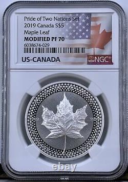 2019 Canada Pride of Two Nations Maple Leaf $5 Silver NGC Modified PF 70