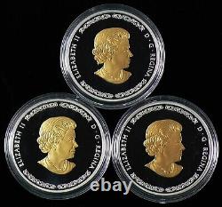 2019 Norse Gods Thor Frigg Odin Set Canada $20 Silver with Gold Plating #20090