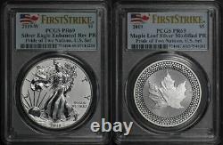 2019 Pride Of Two Nations Silver Eagle and Maple Set PCGS PR-69 First Strike