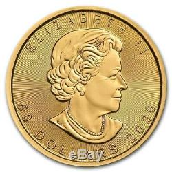 2020 1 oz Canadian Gold Maple Leaf Coin. 9999 Fine Gold