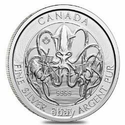 2020 2 oz Canadian Creatures of the North Series The Kraken. 9999 Silver Coin BU