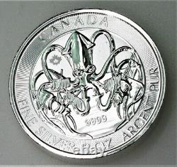 2020 2 oz Royal Canadian Creatures of the North THE KRAKEN. 9999 Silver Coin BU