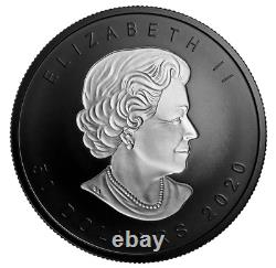 2020 CANADA $20 Rhodium Playted Incuse 3oz. 9999 Pure Silver Maple Leaf Coin