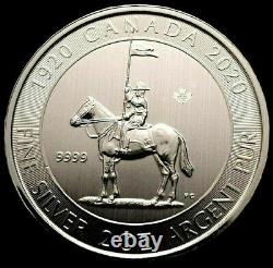 2020 Canada 2 oz. 9999 Silver Coin $10 Royal Canadian Mounted Police RCMP 100YR