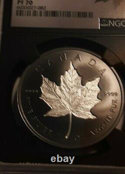 2020 Canada Silver Proof Maple Leaf INCUSE BLACK Rhodium NGC PF70 FDOI IN-HAND