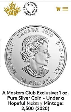 2020 Candian 1 oz Silver $20 Under a Hopeful Moon with Scapolite Gemstone