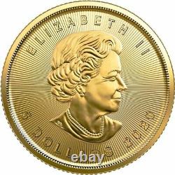 2020 Gold 1/10 oz. 9999 Fine Canada $5 Dollar Coin Queen Elizabeth Brilliant UNC