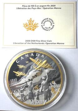 2020 Liberation Of The Netherlands $100 10OZ Pure Silver Proof Coin Canada