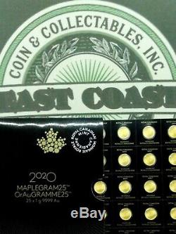 2020 MapleGram. 9999 Gold (1 Gram) 50 Cent Maple Leaf RCM ASSAY ECC&C, Inc