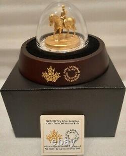2020 RCMP Musical Ride Sculpture $100 10OZ Pure Silver Coin Canada 3D HorseRider