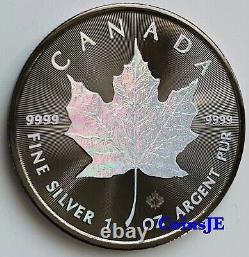 2021 5 Dollars 1 oz. 9999 Maple Leaf Holographic & Ruthenium Silver Coin