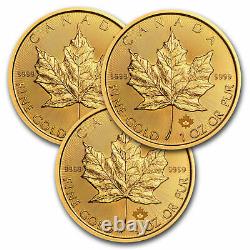 2021 Canada 1 oz Gold Maple Leaf BU Lot of 3 Coins