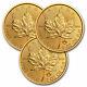 2021 Canada 1 Oz Gold Maple Leaf Bu Lot Of 3 Coins