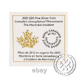 2021 Canada $20 Montreal Incident Unexplained Phenomena 1 oz Silver Color Bar