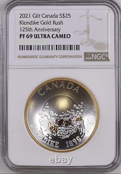 2021 Canada Klondike Gold Rush Curved 1oz Silver Coin NGC PF 69 UCAM
