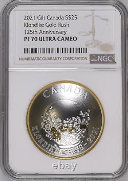 2021 Canada Klondike Gold Rush Curved 1oz Silver Coin NGC PF 70 UCAM