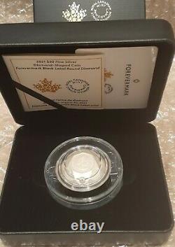2021 Forevermark Black Label Round Diamond Shaped Coin $50 3OZ Pure Silver Proof