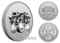 2021 LOVER'S KNOT TIARA Queen Elizabeth II 1oz Silver Proof Coin $20 Canada RCM
