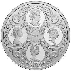 2021 LOVER'S KNOT TIARA Queen Elizabeth II 1oz Silver Proof Coin $20 Canada RCM