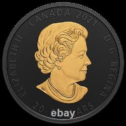 2021 RCM Canada 1 oz Silver The Grey Wolf Black and Gold Coin Series 9999 Fine