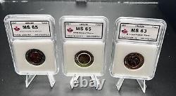 2021 Royal Canadian Mint test Tokens Graded MS63 & MS66