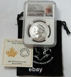2021 Silver Canada Uhr Dollar S. Taylor Signed Reverse Proof Ngc Pf 70 Fdoi