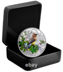2022 CANADA $20 CEDAR WAXWING Colourful Birds 1oz. 9999 Pure Silver Coin