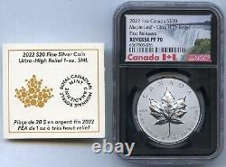 2022 Canada Maple Leaf 1 Oz Silver UHR NGC PF70 Reverse Proof Coin JN522