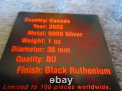2022 MAPLE CANNABIS BURNING Colorized 1oz Silver Coin $5 Canada
