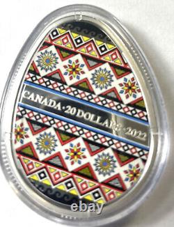 2022 Traditional Ukrainian Pysanka? $20 Proof Silver Egg-Shaped Coin